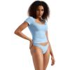 imageSUUKSESS Women Double Lined Fitted Basic Tee Square Neck Short Sleeve Y2K Crop TopSky Blue