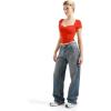 imageSUUKSESS Women Double Lined Fitted Basic Tee Sweetheart Neck Short Sleeve Y2K Crop TopDream Red
