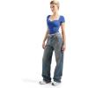 imageSUUKSESS Women Double Lined Fitted Basic Tee Sweetheart Neck Short Sleeve Y2K Crop TopSapphire