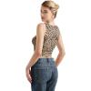imageSUUKSESS Women Double Lined Going Out Basic Tank Tops Ruched Summer T ShirtsLeopard