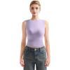 imageSUUKSESS Women Double Lined Going Out Basic Tank Tops Ruched Summer T ShirtsLight Purple