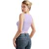 imageSUUKSESS Women Double Lined Going Out Basic Tank Tops Ruched Summer T ShirtsLight Purple