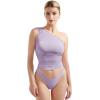 imageSUUKSESS Women Double Lined Going Out Trendy Crop Tops Ruched Sleeveless ShirtsLight Purple