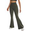 imageSUUKSESS Women Flare Leggings Scrunch Butt Lifting Bootcut High Waist Yoga Pants14 Army Green