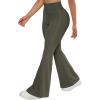 imageSUUKSESS Women Flare Leggings Scrunch Butt Lifting Bootcut High Waist Yoga Pants14 Army Green