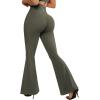 imageSUUKSESS Women Flare Leggings Scrunch Butt Lifting Bootcut High Waist Yoga Pants14 Army Green