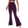 imageSUUKSESS Women Flare Leggings Scrunch Butt Lifting Bootcut High Waist Yoga Pants14 Burgundy