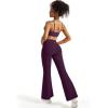 imageSUUKSESS Women Flare Leggings Scrunch Butt Lifting Bootcut High Waist Yoga Pants14 Burgundy
