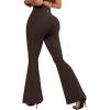 imageSUUKSESS Women Flare Leggings Scrunch Butt Lifting Bootcut High Waist Yoga Pants14 Deep Brown