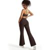 imageSUUKSESS Women Flare Leggings Scrunch Butt Lifting Bootcut High Waist Yoga Pants14 Deep Brown