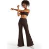 imageSUUKSESS Women Flare Leggings Scrunch Butt Lifting Bootcut High Waist Yoga Pants14 Deep Brown