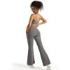imageSUUKSESS Women Flare Leggings Scrunch Butt Lifting Bootcut High Waist Yoga Pants14 Grey