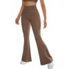 imageSUUKSESS Women Flare Leggings Scrunch Butt Lifting Bootcut High Waist Yoga Pants14 Khaki