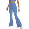 imageSUUKSESS Women Flare Leggings Scrunch Butt Lifting Bootcut High Waist Yoga Pants14 Light Blue
