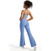 imageSUUKSESS Women Flare Leggings Scrunch Butt Lifting Bootcut High Waist Yoga Pants14 Light Blue