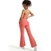 imageSUUKSESS Women Flare Leggings Scrunch Butt Lifting Bootcut High Waist Yoga Pants14 Pink