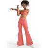 imageSUUKSESS Women Flare Leggings Scrunch Butt Lifting Bootcut High Waist Yoga Pants14 Pink