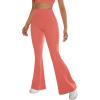 imageSUUKSESS Women Flare Leggings Scrunch Butt Lifting Bootcut High Waist Yoga Pants14 Pink