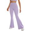imageSUUKSESS Women Flare Leggings Scrunch Butt Lifting Bootcut High Waist Yoga Pants14 Purple
