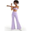 imageSUUKSESS Women Flare Leggings Scrunch Butt Lifting Bootcut High Waist Yoga Pants14 Purple