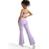imageSUUKSESS Women Flare Leggings Scrunch Butt Lifting Bootcut High Waist Yoga Pants14 Purple