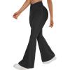 imageSUUKSESS Women Flare Leggings Scrunch Butt Lifting Bootcut High Waist Yoga Pants15 Black