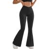 imageSUUKSESS Women Flare Leggings Scrunch Butt Lifting Bootcut High Waist Yoga Pants15 Black