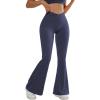 imageSUUKSESS Women Flare Leggings Scrunch Butt Lifting Bootcut High Waist Yoga Pants15 Blue