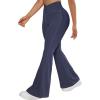 imageSUUKSESS Women Flare Leggings Scrunch Butt Lifting Bootcut High Waist Yoga Pants15 Blue