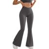 imageSUUKSESS Women Flare Leggings Scrunch Butt Lifting Bootcut High Waist Yoga Pants15 Grey