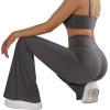 imageSUUKSESS Women Flare Leggings Scrunch Butt Lifting Bootcut High Waist Yoga Pants15 Grey
