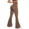 imageSUUKSESS Women Flare Leggings Scrunch Butt Lifting Bootcut High Waist Yoga Pants15 Khaki