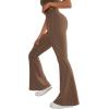 imageSUUKSESS Women Flare Leggings Scrunch Butt Lifting Bootcut High Waist Yoga Pants15 Khaki