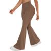 imageSUUKSESS Women Flare Leggings Scrunch Butt Lifting Bootcut High Waist Yoga Pants15 Khaki