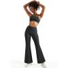 imageSUUKSESS Women Flare Leggings Scrunch Butt Lifting Bootcut High Waist Yoga Pants16 Black
