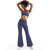 imageSUUKSESS Women Flare Leggings Scrunch Butt Lifting Bootcut High Waist Yoga Pants16 Navy Blue