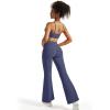 imageSUUKSESS Women Flare Leggings Scrunch Butt Lifting Bootcut High Waist Yoga Pants16 Navy Blue