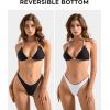 imageSUUKSESS Women Halter String Two Piece Bikini Sets Reversible Thong Swimsuit105 Black White