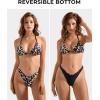 imageSUUKSESS Women Halter String Two Piece Bikini Sets Reversible Thong Swimsuit105 Leopard