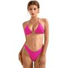imageSUUKSESS Women Halter String Two Piece Bikini Sets Reversible Thong Swimsuit105 Pink Color Block