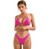 imageSUUKSESS Women Halter String Two Piece Bikini Sets Reversible Thong Swimsuit105 Pink Color Block
