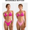 imageSUUKSESS Women Halter String Two Piece Bikini Sets Reversible Thong Swimsuit105 Pink Color Block