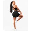 imageSUUKSESS Women Hidden Scrunch Butt Lifting Workout Biker Shorts with Pockets 4quot Seamless High Waisted Gym ShortsBlack