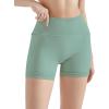 imageSUUKSESS Women Hidden Scrunch Butt Lifting Workout Biker Shorts with Pockets 4quot Seamless High Waisted Gym ShortsGreen