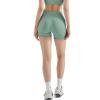 imageSUUKSESS Women Hidden Scrunch Butt Lifting Workout Biker Shorts with Pockets 4quot Seamless High Waisted Gym ShortsGreen