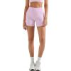 imageSUUKSESS Women Hidden Scrunch Butt Lifting Workout Biker Shorts with Pockets 4quot Seamless High Waisted Gym ShortsPink