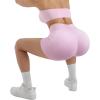 imageSUUKSESS Women Hidden Scrunch Butt Lifting Workout Biker Shorts with Pockets 4quot Seamless High Waisted Gym ShortsPink