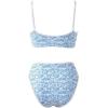 imageSUUKSESS Women High Waisted 2 Piece Bikini Set Cheeky High Cut Bandeau Swimsuit61 Blue Ditsy Floral