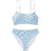 imageSUUKSESS Women High Waisted 2 Piece Bikini Set Cheeky High Cut Bandeau Swimsuit61 Blue Ditsy Floral