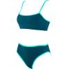 imageSUUKSESS Women High Waisted 2 Piece Bikini Set Cheeky High Cut Bandeau Swimsuit61 Green Blue